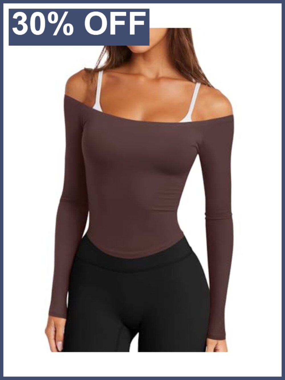 Off Shoulder Long Sleeve Crop Top - Sexy Backless Yoga Tee